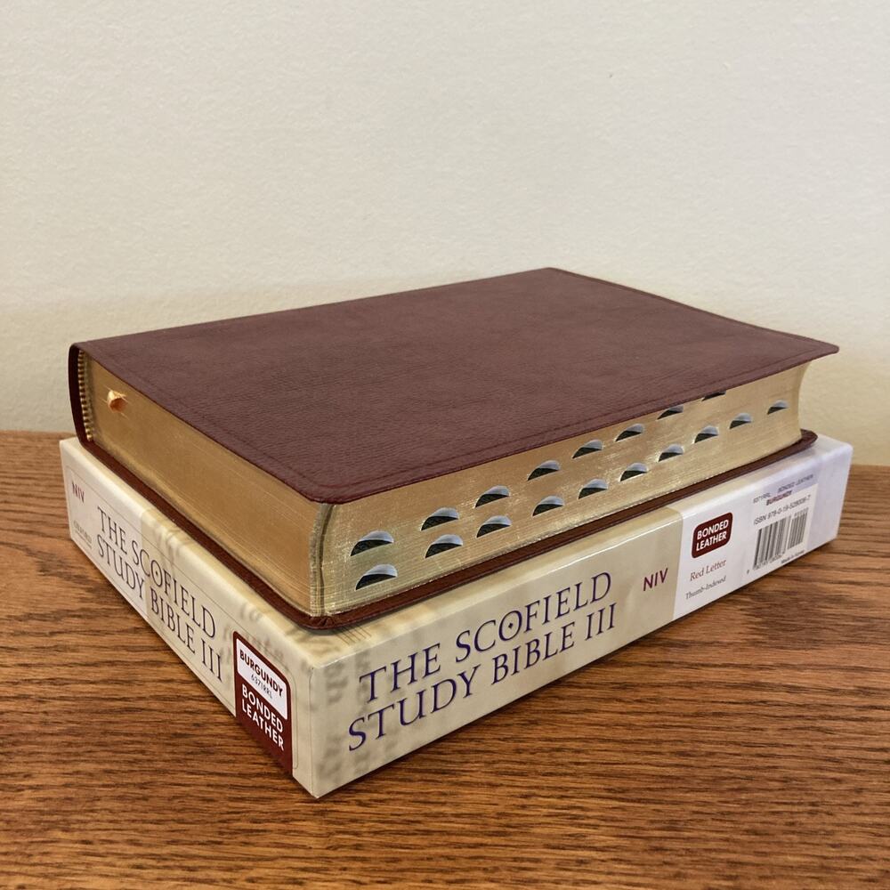 NIV 1984 Scofield Study Bible III Thumb Indexed Burgundy Bonded Leather